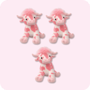 Pink Cow Plush 3PCS