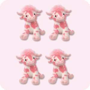 Pink Cow Plush 4PCS